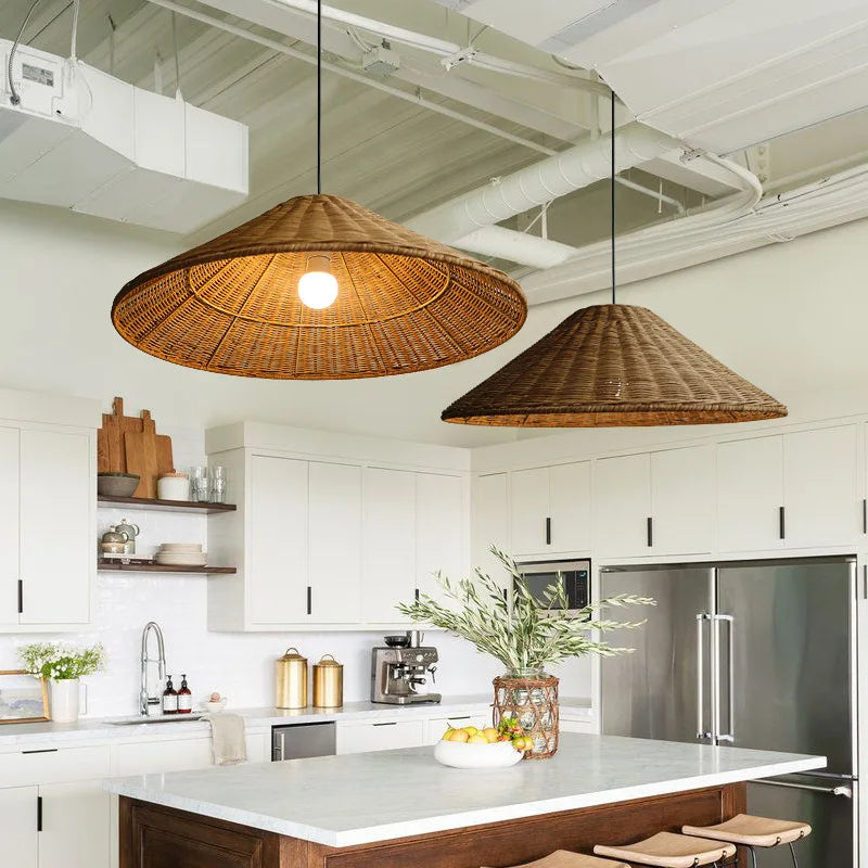 Suspension Zen en rotin de bambou