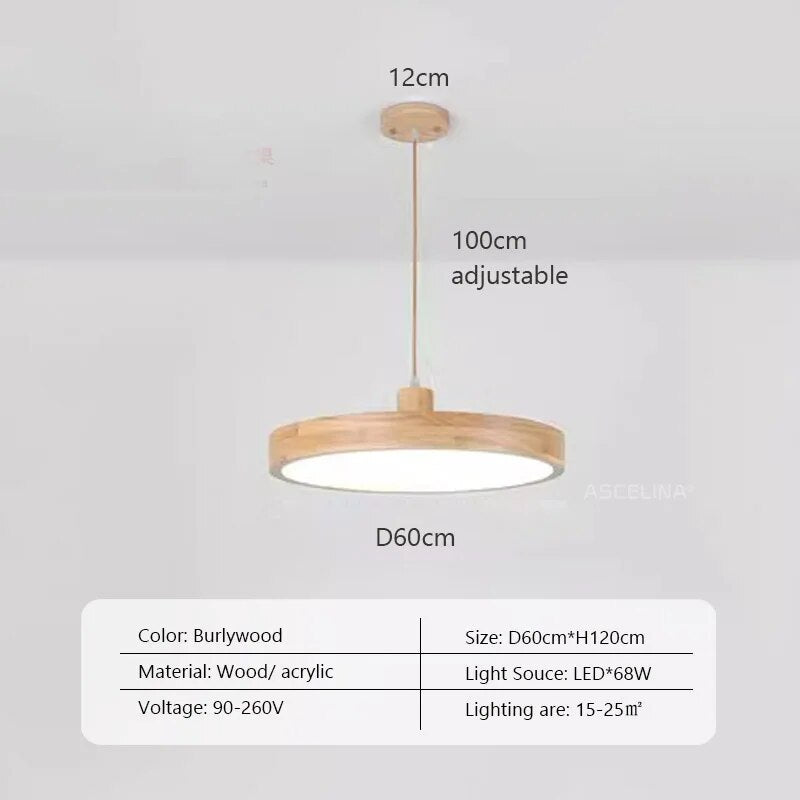 Suspension LED en bois Nordic Slim