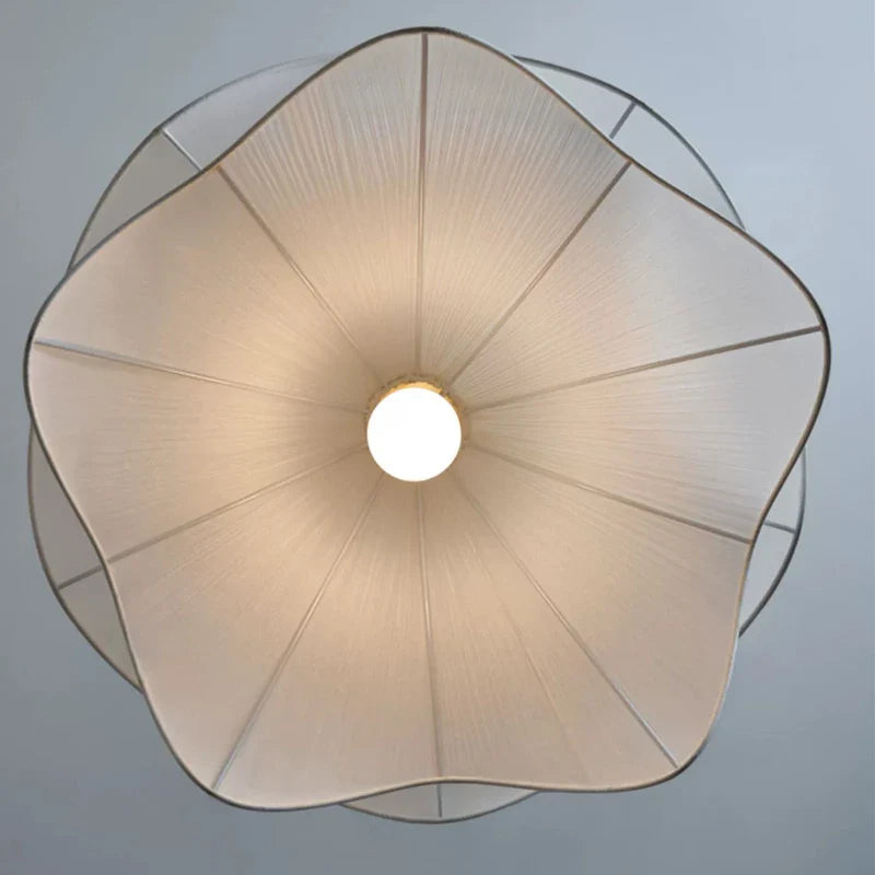 Suspension LED en tissu de Style Scandinave Minimaliste Crème