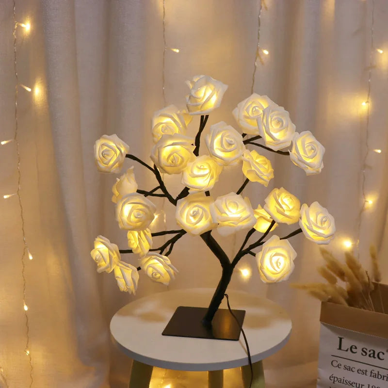 Lampe de table LED Nordique Cherry Blossom Crystal Veilleuse