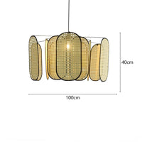 Lustre Japonais en Rotin Tissé Bambou – Style Minimaliste Moderne