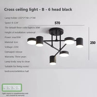 Lustre LED Moderne Chic en Noir, Blanc et Or