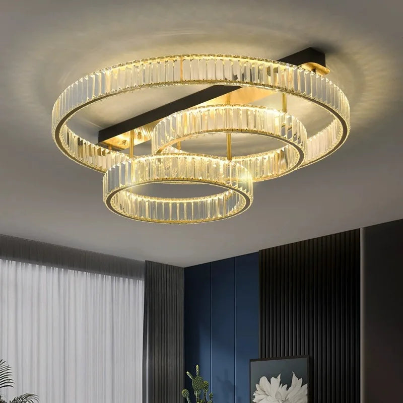 Plafonnier de Luxe en Cuivre et Cristal - Lampara de Techo 2024