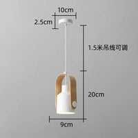 Lustre Macaron Nordic Design en Bois Brut et LED