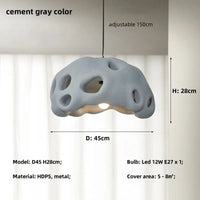 Lustre LED design en suspension nordique Wabi Sabi irrégulier