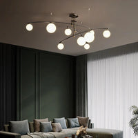 Lustre moderne nordique en verre avec luminaire suspendu en fer - Collection NordiGlass