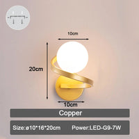 Applique murale LED en verre givré pour intérieur