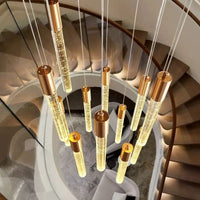 Lustre en cristal design cylindrique - Élégance lumineuse