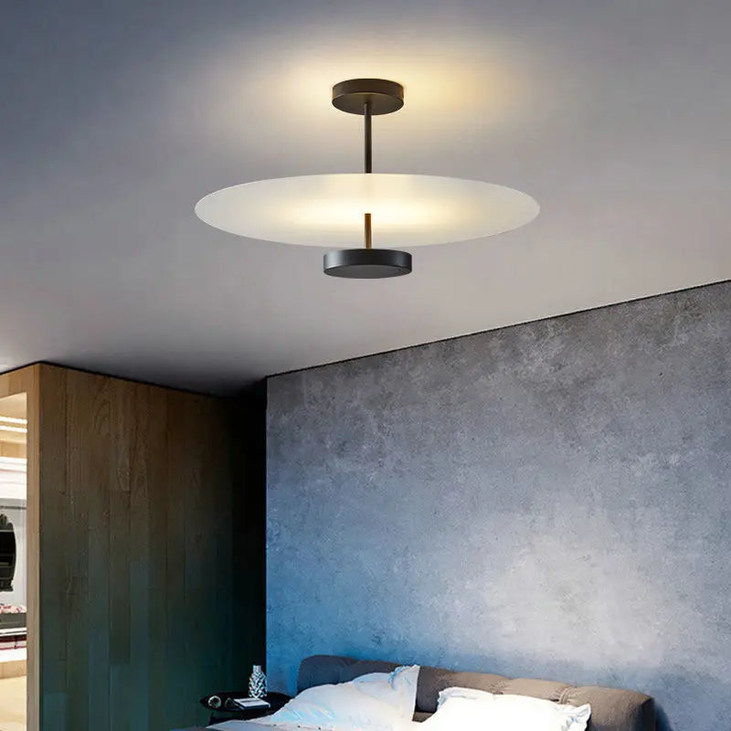 Plafonnier LED rond design nordique - Luminaire décoratif pour bar et piste