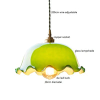 Suspension LED Vintage en verre avec motifs floraux pour intérieur