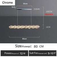 Lustre Or Dimmable avec anneau de lumière LED en cristal pour maison moderne de luxe