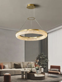 Lustre de luxe LED rond design moderne 2024 pour intérieur - Élégance Lumineuse