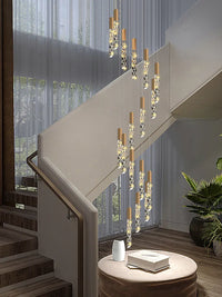 Suspension d'escalier en cristal Luxe & Élégance