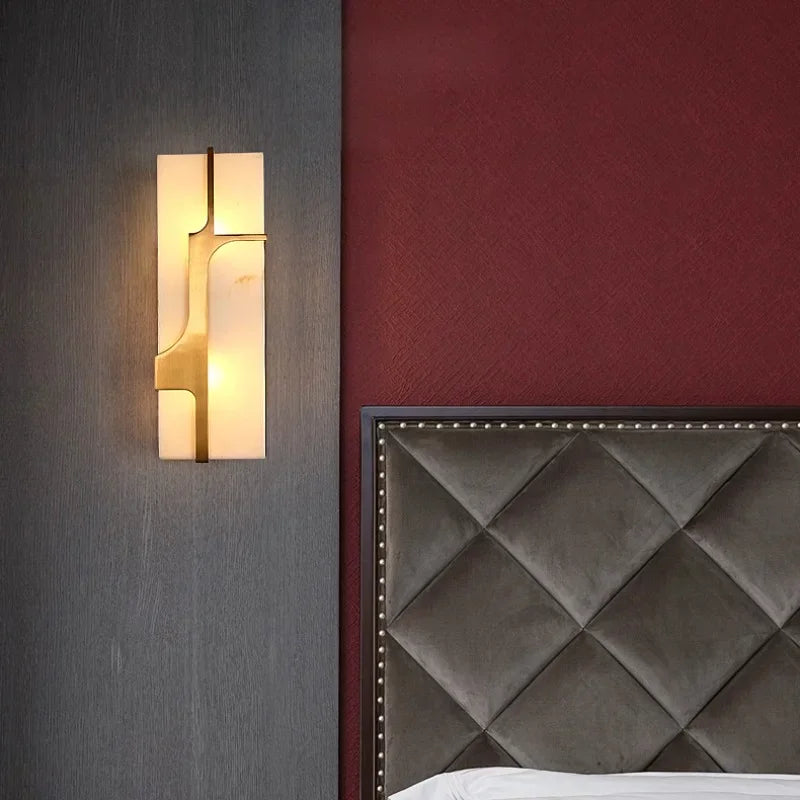 Applique rectangulaire Luxe en marbre artificiel LED