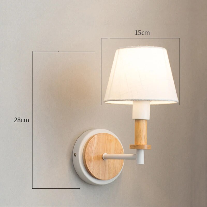 Applique Murale LED Nordique en Bois Massif