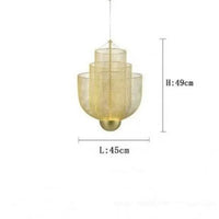 Lustre Nordique Dimmable en Grille Métallique LED Géométrique, Design Moderne