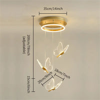 Suspension LED papillon en acrylique au design contemporain