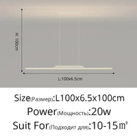 Lustre Long LED Minimaliste Éclat Moderne avec Hauteur Réglable