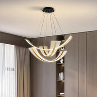 Lustre design contemporain pour salle à manger avec éclairage intérieur LED décoratif