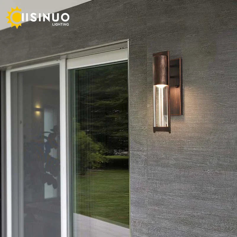 Éclairage mural LED extérieur rétro Vintage Bronze avec ampoule E27 pour jardin et porche - Applique Luminaire robuste et étanche