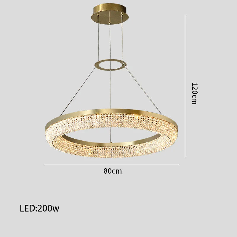 Lustre de luxe LED rond design moderne 2024 pour intérieur - Élégance Lumineuse
