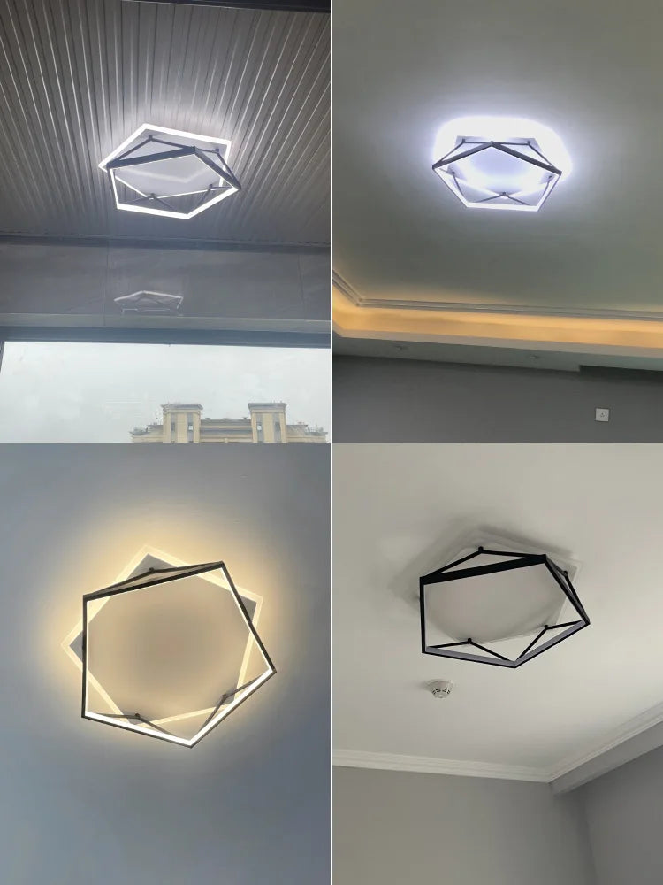 Plafonnier LED NordikGlow - Design géométrique minimaliste