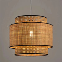 Suspension Cannage Japonaise Moderne: Lampe de Main en Rotin