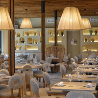 Lustre rétro en tissu d'art baril pour décoration intérieure
