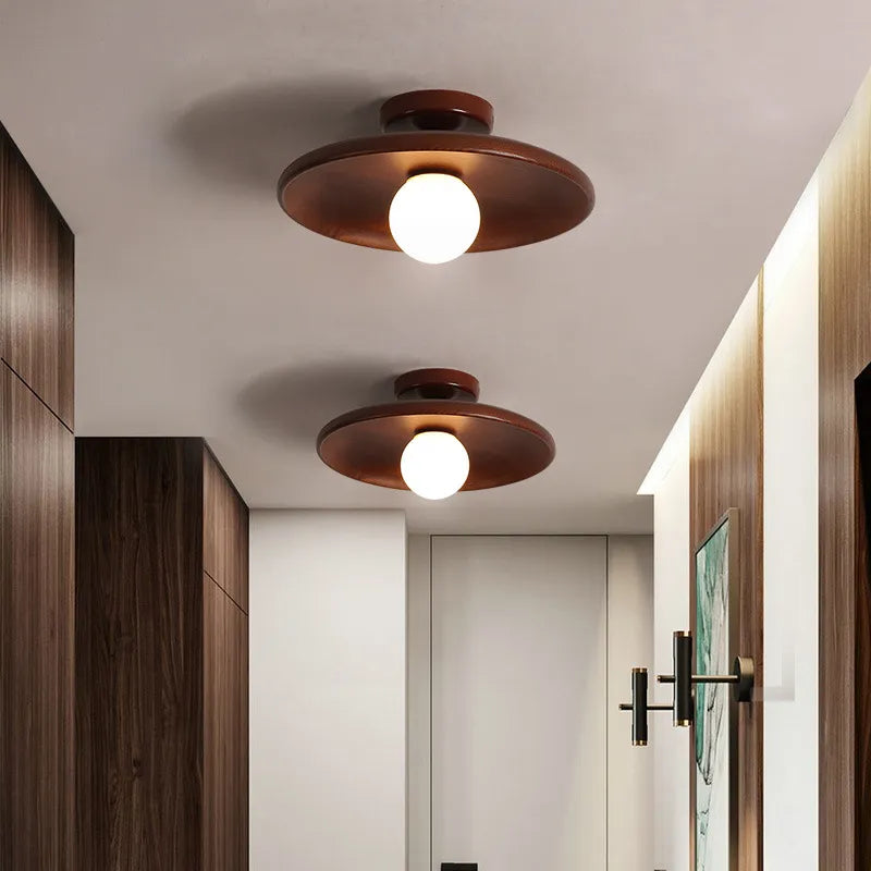 Plafonnier LED Nordique en Bois