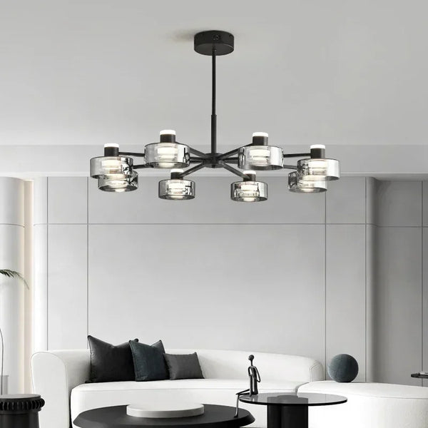 Lustre moderne minimaliste en verre à LED pour une décoration maison élégante