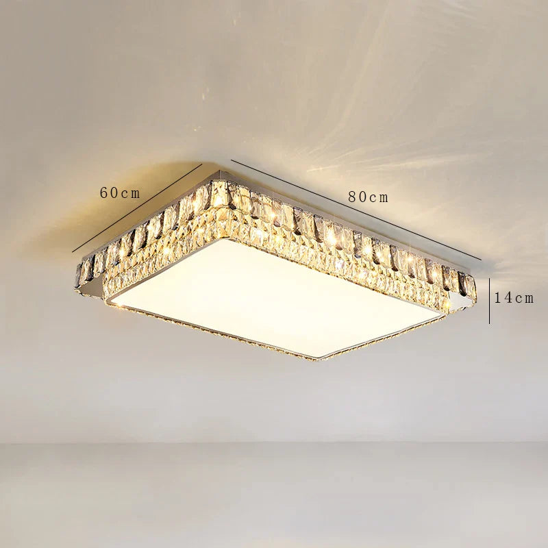 Plafonnier LED de Luxe en Cristal Rond Moderne