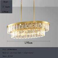 Lustre en cristal multicouche nuage et brume pour hôtel - Corps en acier de luxe