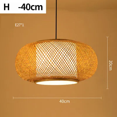 Suspension LED en rotin artisanale ronde, chapeau de paille en bambou style vintage pastoral