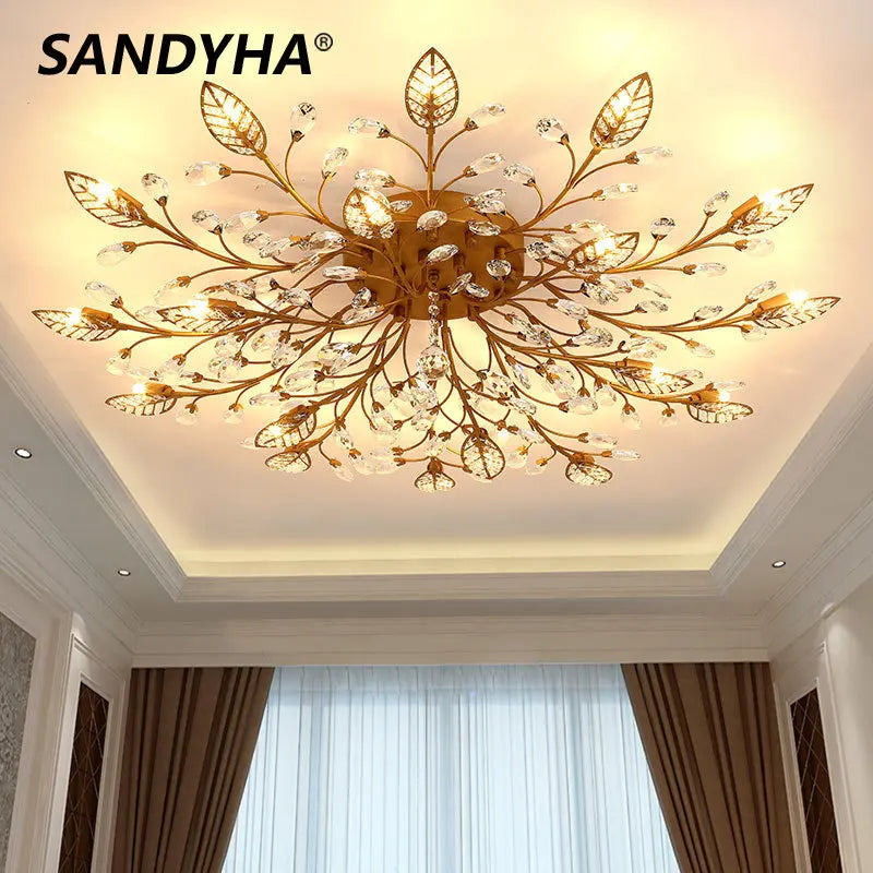  Lustre LED Cristal Moderne Nordique pour Salon Salle à Manger