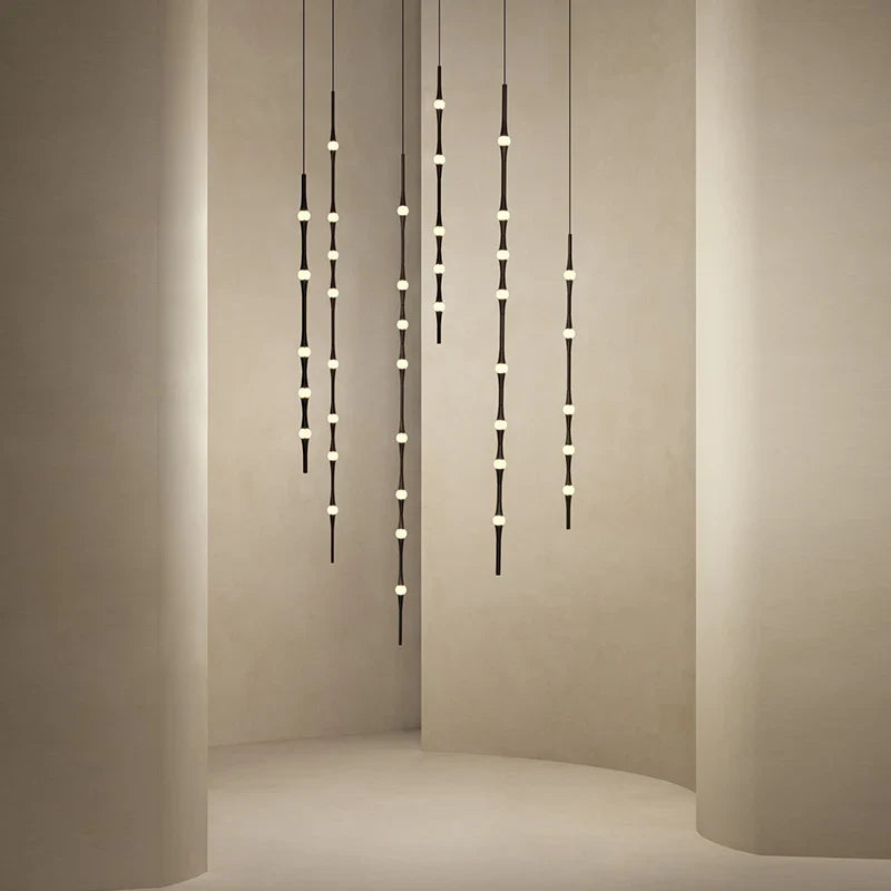 Lustre d'escalier moderne à LED pour une décoration intérieure nordique de Villa prestige
