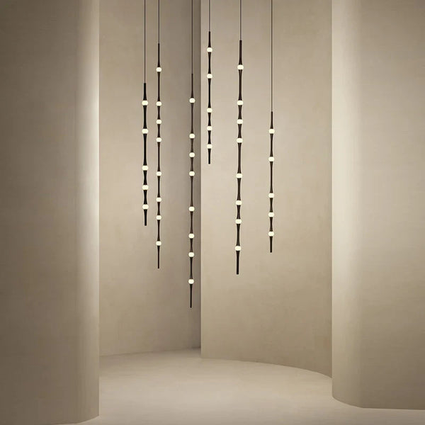 Lustre d'escalier moderne à LED pour une décoration intérieure nordique de Villa prestige