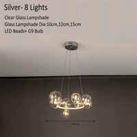 Lustre Verre Moderne LED Noir & Or