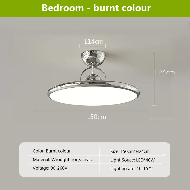 Plafonnier LED nordique en fer avec soucoupe volante - Luminaire décoratif d'intérieur