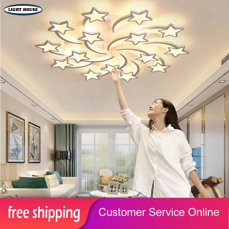 Plafonnier Etoile LED Acrylique - Design Moderne & Décoratif
