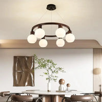 Lustre moderne en bois massif pour restaurant