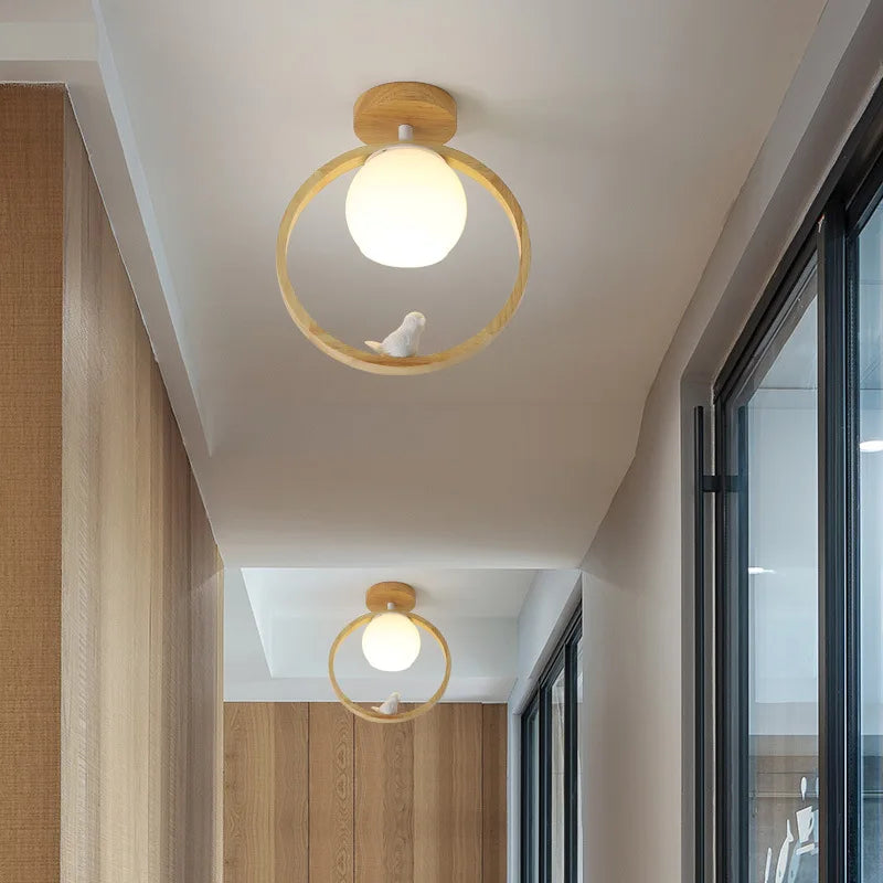 Plafonnier nordique en bois - Illuminaire LED