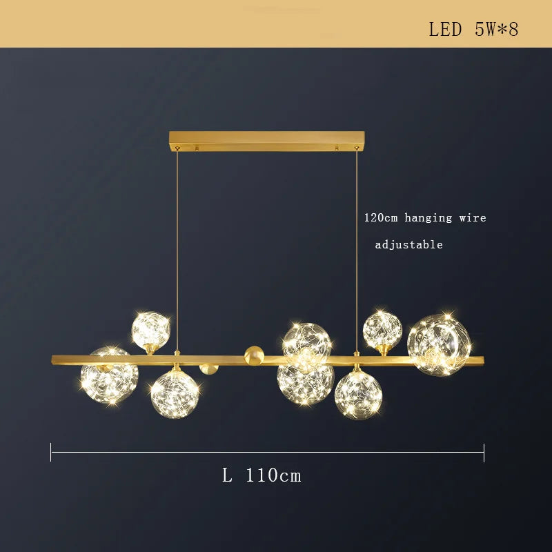 Lustre Cuivre Moderne et Minimaliste avec Étoile LED