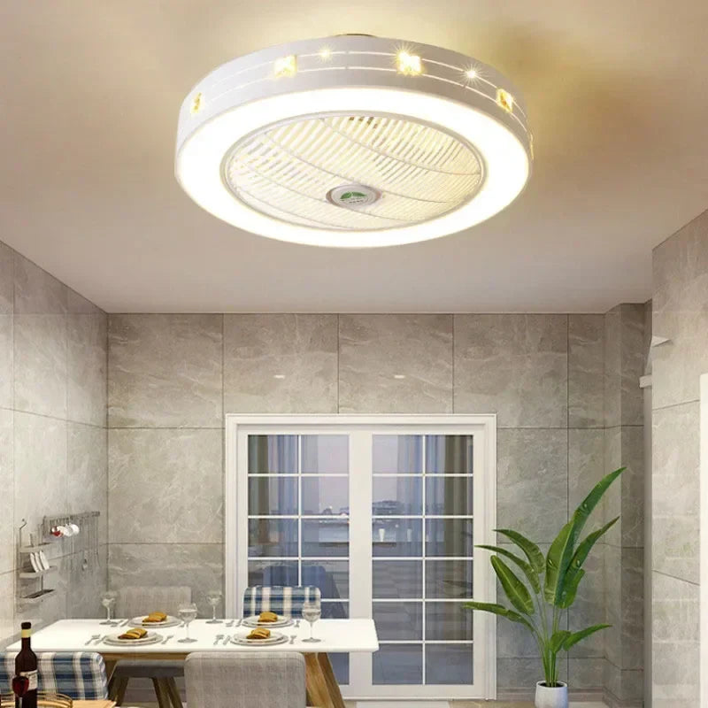 Ventilateur de plafond moderne avec éclairage LED et télécommande intégrée