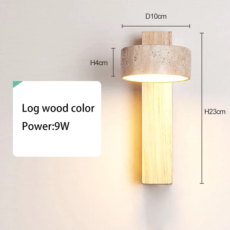 Applique murale bois noyer LED pivotante