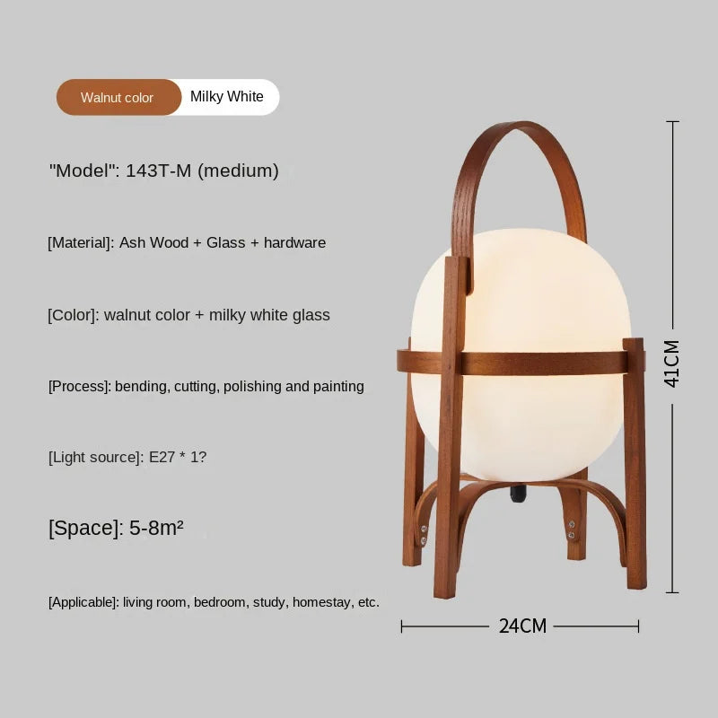 Lampe de bureau LED nordique en bois nordique