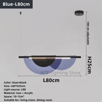 Lustre moderne nordique en acrylique et verre coloré LED