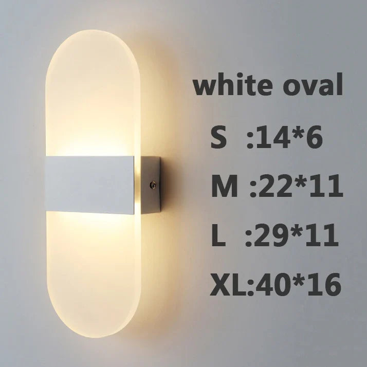 Applique Murale LED Design pour Chambre avec Effet Acrylique Elliptique