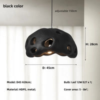 Lustre LED design en suspension nordique Wabi Sabi irrégulier