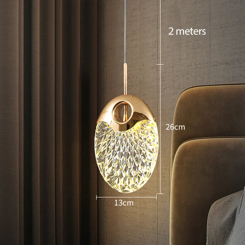 Plafond LED nordique en cristal : suspension lumineuse pour un éclairage élégant