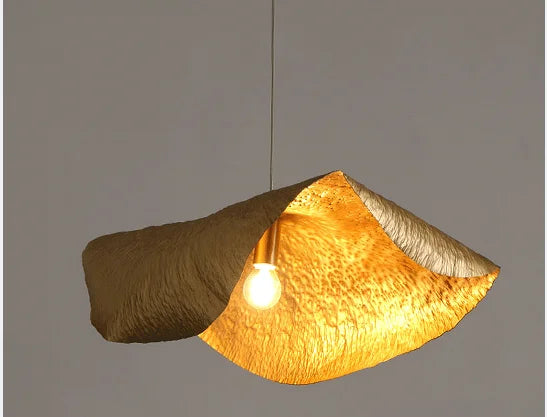 Suspension de luxe en cuivre avec feuille de lotus design rétro